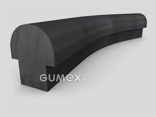 "T" Gummiprofil, 28x23/15mm, 60°ShA, SBR, -40°C/+70°C, schwarz, 